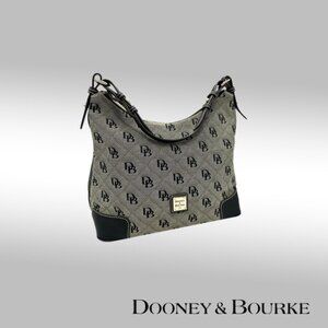 Dooney & Bourke Signature Erica Hobo – Grey with Black Monogram